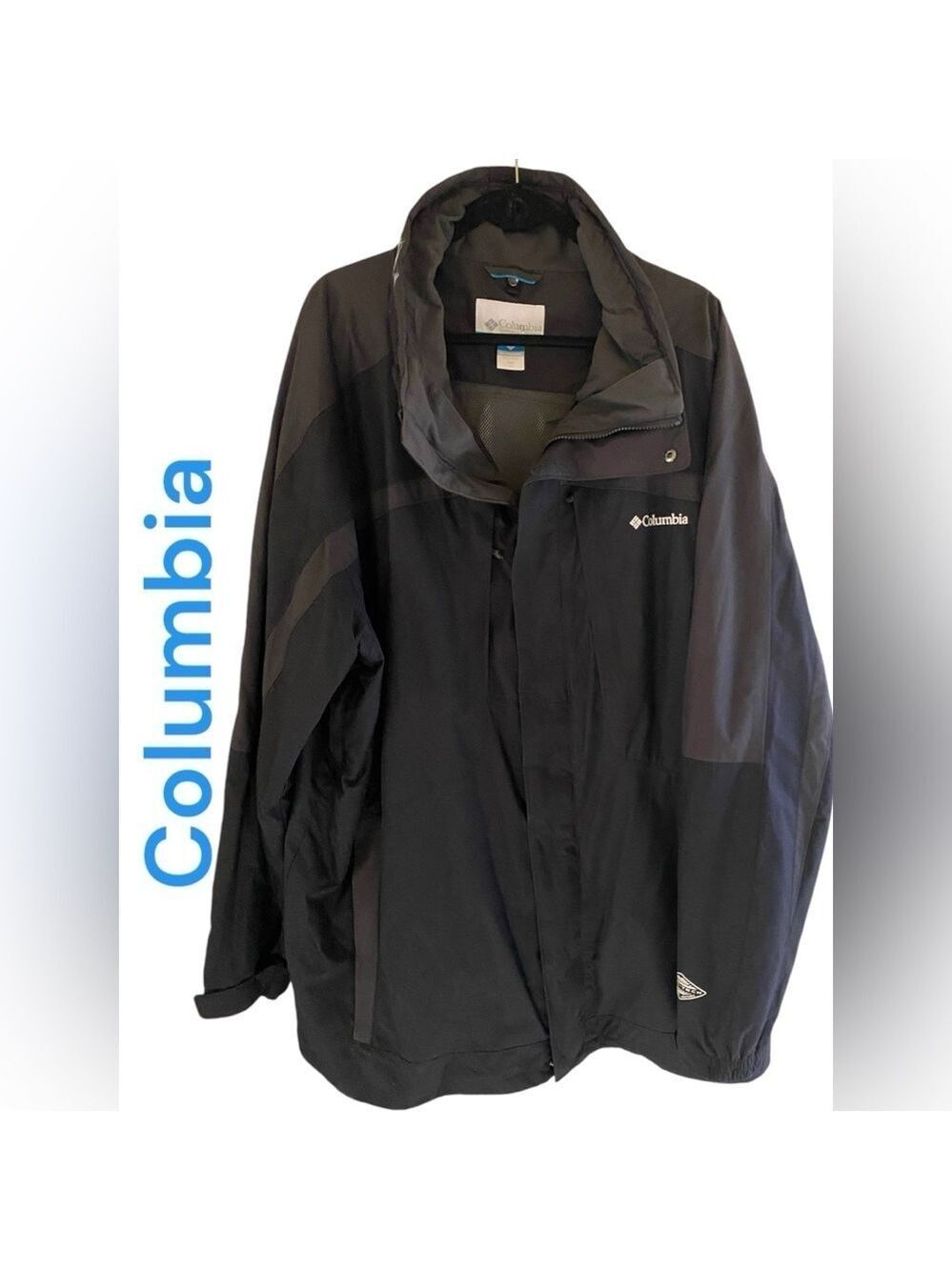 Columbia-Men’s 3X tall black/gray” whirlibird” OmniTech ski jacket. Exc preowned